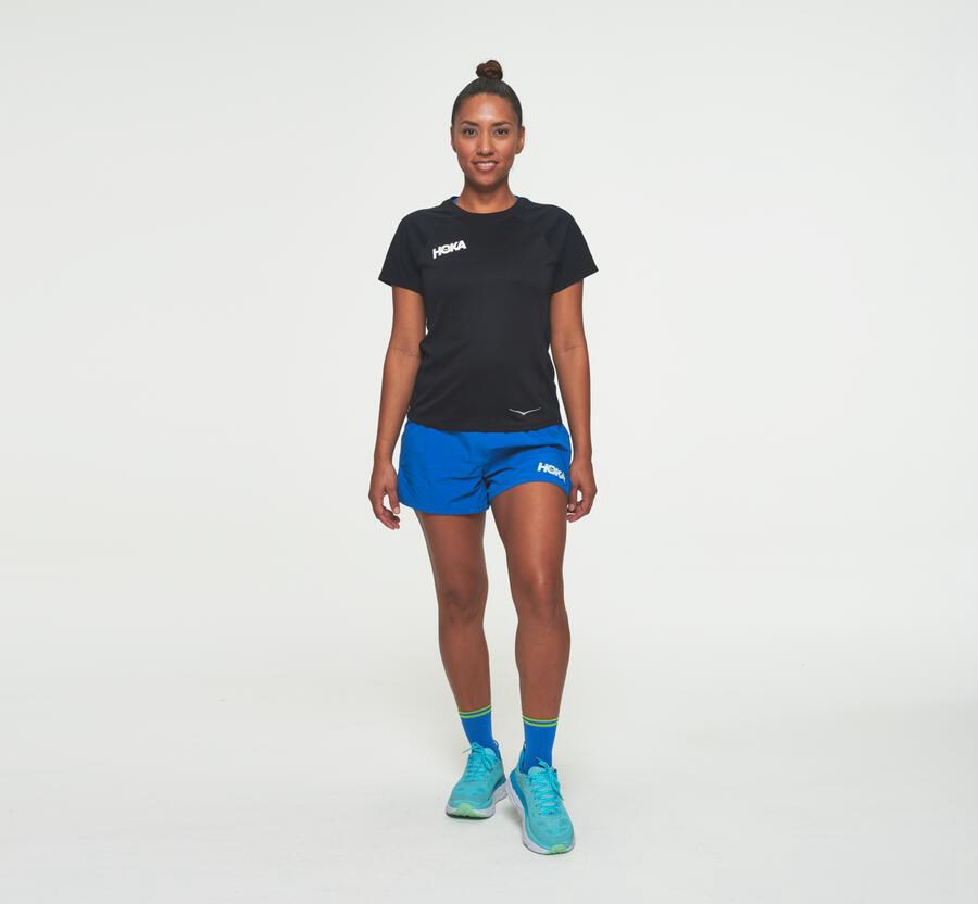 Hoka One One Top Dame - Performance Kort Sleeve - Sort - 357861RBG